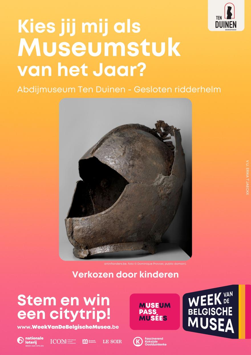 Gesloten ridderhelm - Abdijmuseum Ten Duinen