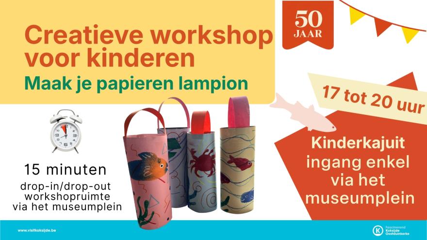 Creatieve kinderworkshop in het museum op 19/09 van 17 tot 20 uur, ingang via het museumplein